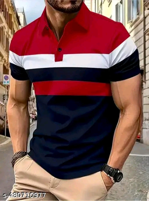 Men's Color Block T-shirts Shirt, Half Sleeves