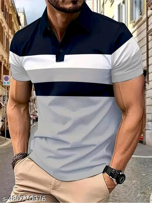 Men's Color Block T-shirts Shirt, Half Sleeves