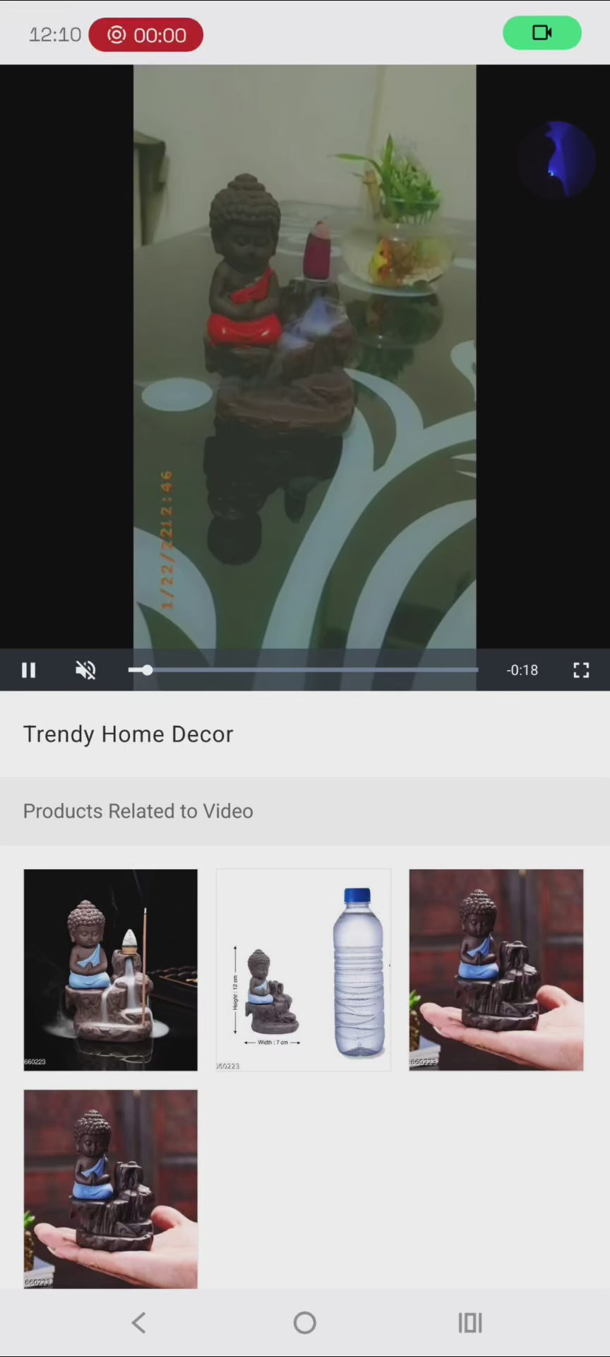 1 Piece Of Craft Back Flow Buddha Smoke Fountain