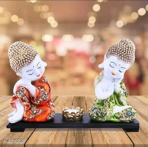 Twin Serenity Buddha Statue Set